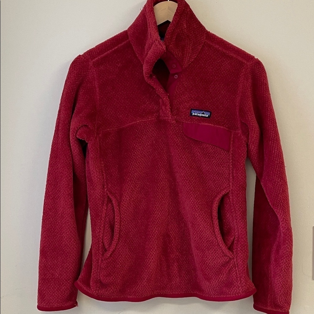 Patagonia Re-Tool Snap-T Fleece Pullover Raspberry Red Small